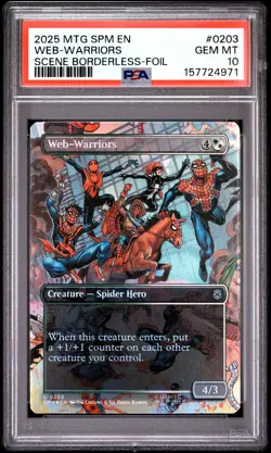 2025 Magic The Gathering Marvel'S Spider-Man #0203 Web-Warriors Foil PSA10 - Image 1