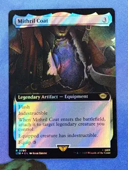 1x SURGE FOIL Mithril Coat, NM, Lord of the Rings (LTR), Magic the Gathering MtG - Image 1