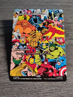 MTG Anthem of Champions BORDERLESS SHOWCASE (Marvel Super Heroes) NM - Image 1