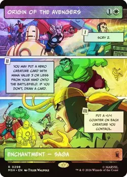MTG Marvel Super Heroes MSH Origin of the Avengers 0298 Borderless FOIL - Image 1