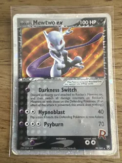 2004 Pokemon Team Rocket Returns Rocket's Mewtwo EX Holo Foil 99/109 - Image 1
