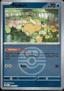 Psyduck (Love Ball) 039/217 Holo Common Ascended Heroes Pokemon Reverse Holo NM - Image 1