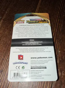 Pokemon TCG Darkness Ablaze Pikachu Holo SEALED blister pack SWSH039 black promo 728192520068 - Image 2
