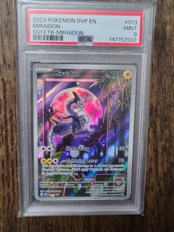 PSA 9 MINT 2023 POKEMON SVP EN MIRAIDON #013 SV1 ETB-MIRAIDON - Image 1