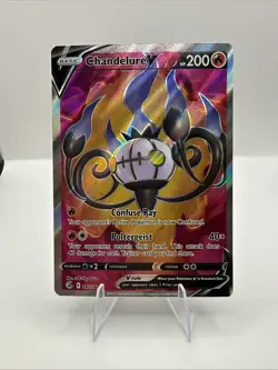 Chandelure V (Full Art) Ultra Rare SWSH08: Fusion Strike 247/264 NM Pokemon TCG - Image 1