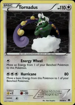 Tornadus 89/98 Holo Rare Emerging Powers Pokemon Holo Moderately Played - Image 1