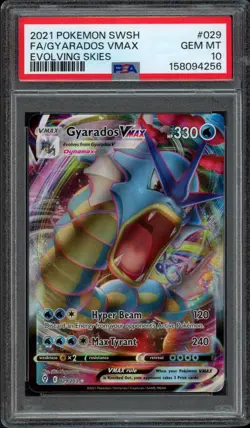 2021 Pokemon Evolving Skies Gyarados Vmax 029/203 Full Art PSA 10 Gem Mint SWSH - Image 1
