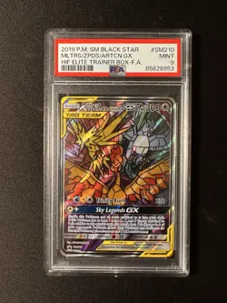 Pokemon TCG PSA 9 Moltres Zapdos Articuno GX SM210 Hidden Fates ETB Promo - Image 1