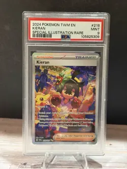 Kieran Special Illustration Rare Pokemon Twilight Masquerade 218/167 PSA 9 - Image 1