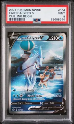 Pokemon Ice Rider Calyrex V 164/198 PSA 9 Mint Chilling Reign Alternate Art FA - Image 1