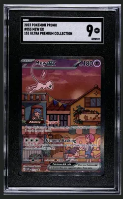 2023 POKEMON SVP EN-SV BLACK STAR PROMO 151 ULTRA-PREM COLL #053 MEW EX SGC 9 - Image 1