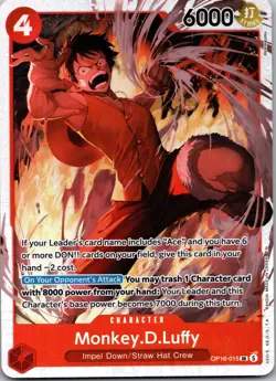 Monkey.D.Luffy OP16-015 SR The Time of Battle One Piece Foil Near Mint - Image 1