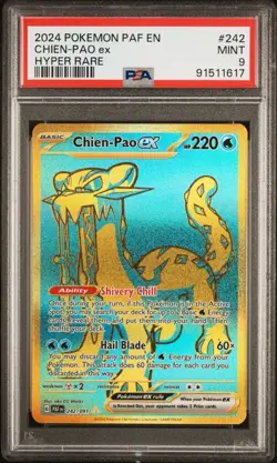 Pokemon Chien-Pao 242/091 PSA 9 Mint Paldean Fates Hyper Rare Gold FA - Image 1