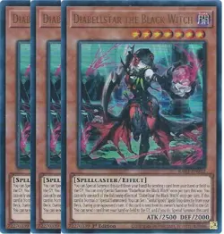 Yu-Gi-Oh! 3x Diabellstar the Black Witch RA03-EN032 Ultra Rare Playset - Image 1