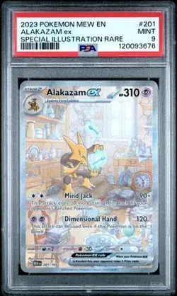 2023 Pokemon 151 Special Illustration Rare Alakazam Card 201 PSA 9 - Image 1