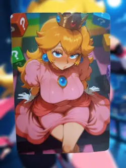Princess Peach Super Mario Anime Waifu Sexy Goddess Doujin Lewd Hentai Card - Image 1