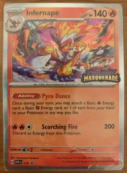 Infernape SV116. Twilight Masquerade Pokemon Prerelease Promo Sealed Cards - Image 1