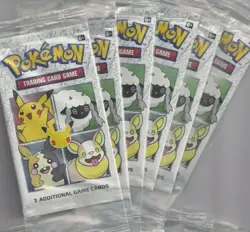 6x SEALED 25th General Mills Pokemon 3-Card Promo Booster Packs Pikachu Foil - Image 1