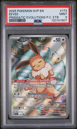 Pokemon TCG - Eevee 173 - Prismatic Evolutions Pokemon Center ETB Promo - PSA 9 - Image 1