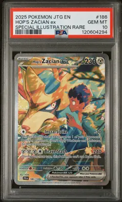 2025 POKEMON JTG EN-JOURNEY TOGETHER #186 HOP'S ZACIAN EX PSA 10 - Image 1