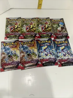 Pokemon TCG Scarlet & Violet Base Set (LOT of 8) Booster Packs New Sealed - Image 1