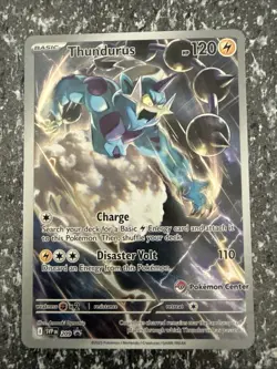 Pokemon Center Black Bolt Thundurus SV209 Black Star Promo Stamped ETB - Image 1