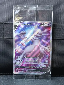 SEALED Mewtwo V SWSH229 Black Star Promo Full Art Holo Pokemon GO TCG 2022 - Image 1