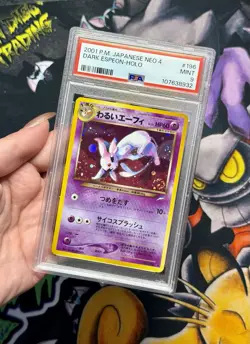 2001 Pokemon Japanese Neo 4 Destiny #196 Dark Espeon Holo PSA 9 (GALAXY SWIRL!) - Image 3