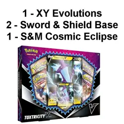 Pokemon TCG Toxtricity V Box 4 Booster Packs XY Evolutions Cosmic Eclipse SwSh - Image 1