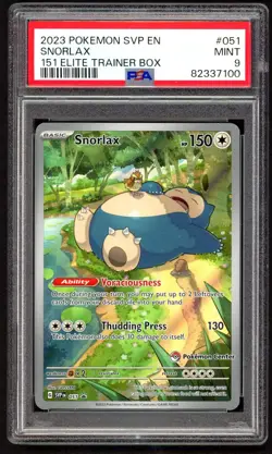Pokemon Cards - PSA 9 Snorlax 051 - Pokemon Center Black Star Promo - MINT PSA9 - Image 1