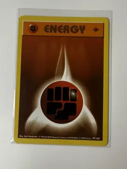 Pokemon Card: Fighting Energy 1st Edition 97/102 HP Played Base Set First - Image 1