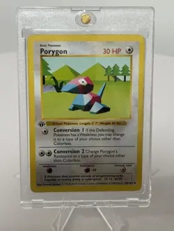 Porygon 1st Edition #39 Base Set Pokemon Card MP - Image 1
