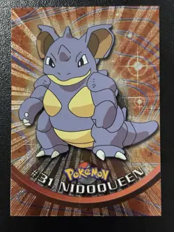 #31 Nidoqueen - Pokemon Topps Textured Holo Card - Black Logo LP/MP - Image 1