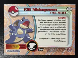 #31 Nidoqueen - Pokemon Topps Textured Holo Card - Black Logo LP/MP - Image 2