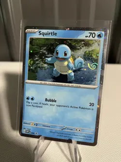 SWIRL Pokemon TCG Squirtle Black Star Promo SVP048 Cosmos Holo NM FAST SHIP O - Image 1