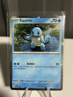SWIRL Pokemon TCG Squirtle Black Star Promo SVP048 Cosmos Holo NM FAST SHIP O - Image 2