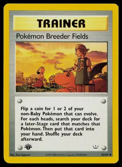 Pokemon Card - Pokemon Breeder Fields Neo Revelation 62/64 1st Edition Uncommon - Image 1