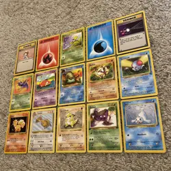 15 Original Vintage WOTC Pokemon Cards WOTC 1999 Shadowless, 1st Edition Cards - Image 1