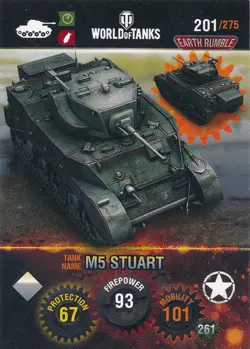 Panini World of Tanks Trading Cards - Nr. 201 - Name: M5 Stuart - Image 1