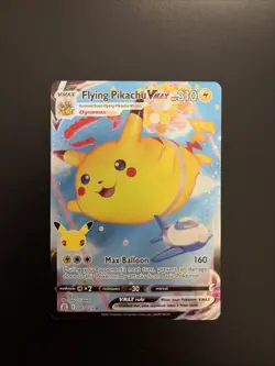 Pokemon TCG Flying Pikachu VMAX Holo Ultra Rare Card Celebrations 007/025 - Image 1