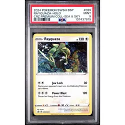 Pokemon Rayquaza SWSH029 Holo Promo Crown Zenith Sea Sky Promo PSA 9 MINT SWIRL - Image 1