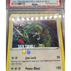Pokemon Rayquaza SWSH029 Holo Promo Crown Zenith Sea Sky Promo PSA 9 MINT SWIRL - Image 3