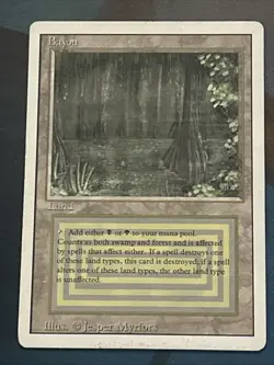 Bayou Revised MTG Magic The Gathering Reserved List Dual Land HP Heavy Play - Image 1