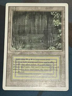 Bayou Revised MTG Magic The Gathering Reserved List Dual Land HP Heavy Play - Image 2