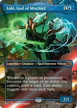 Loki God of Mischief - FOIL Borderless - Marvel Super Heroes - NM - Image 1