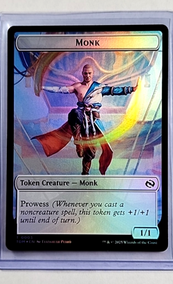MTG Magic the Gathering TDM Dragonstorm Foil Double Sided Token #2/1 Monk Bird - Image 1