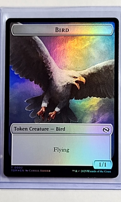 MTG Magic the Gathering TDM Dragonstorm Foil Double Sided Token #2/1 Monk Bird - Image 2