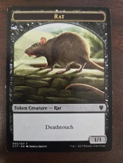 Rat - Cat Token LP Commander 2017 MTG FREE SHIPPING - Image 1