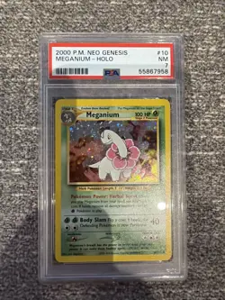 Pokemon PSA 7 NM 2000 Meganium 10/111 Neo Genesis Holo Card - Image 1