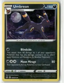 POKEMON SWORD & SHIELD PROMO UMBREON SWSH129 TCG HOLO - Image 1